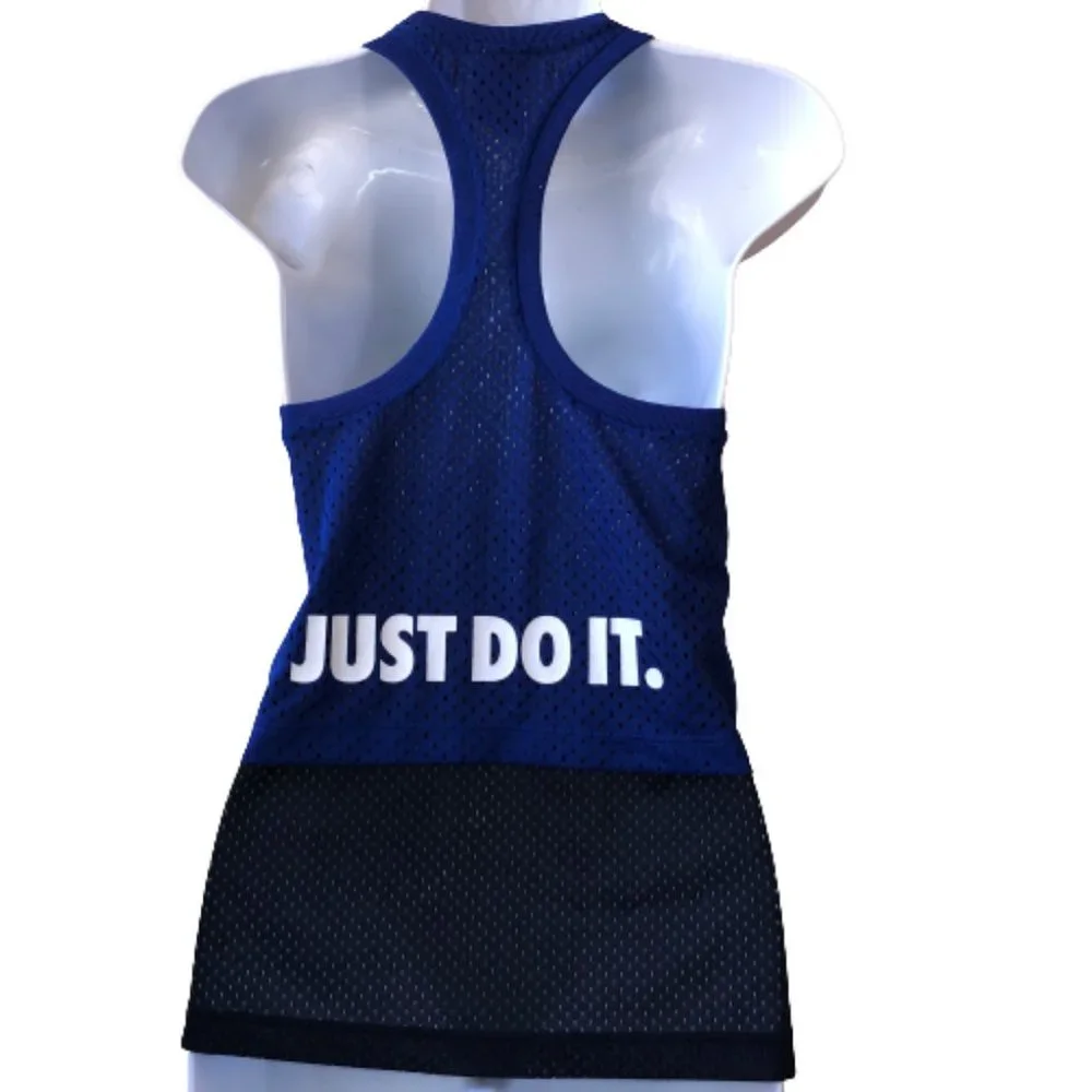 Nike Tank Top Blue JUST DO IT Two sided Graphics